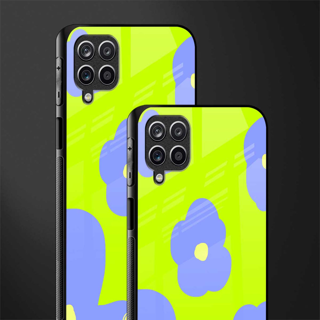 chartreuse arctic flowers glass case for samsung galaxy a12 image-2
