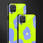 chartreuse arctic flowers glass case for samsung galaxy a12 image-2