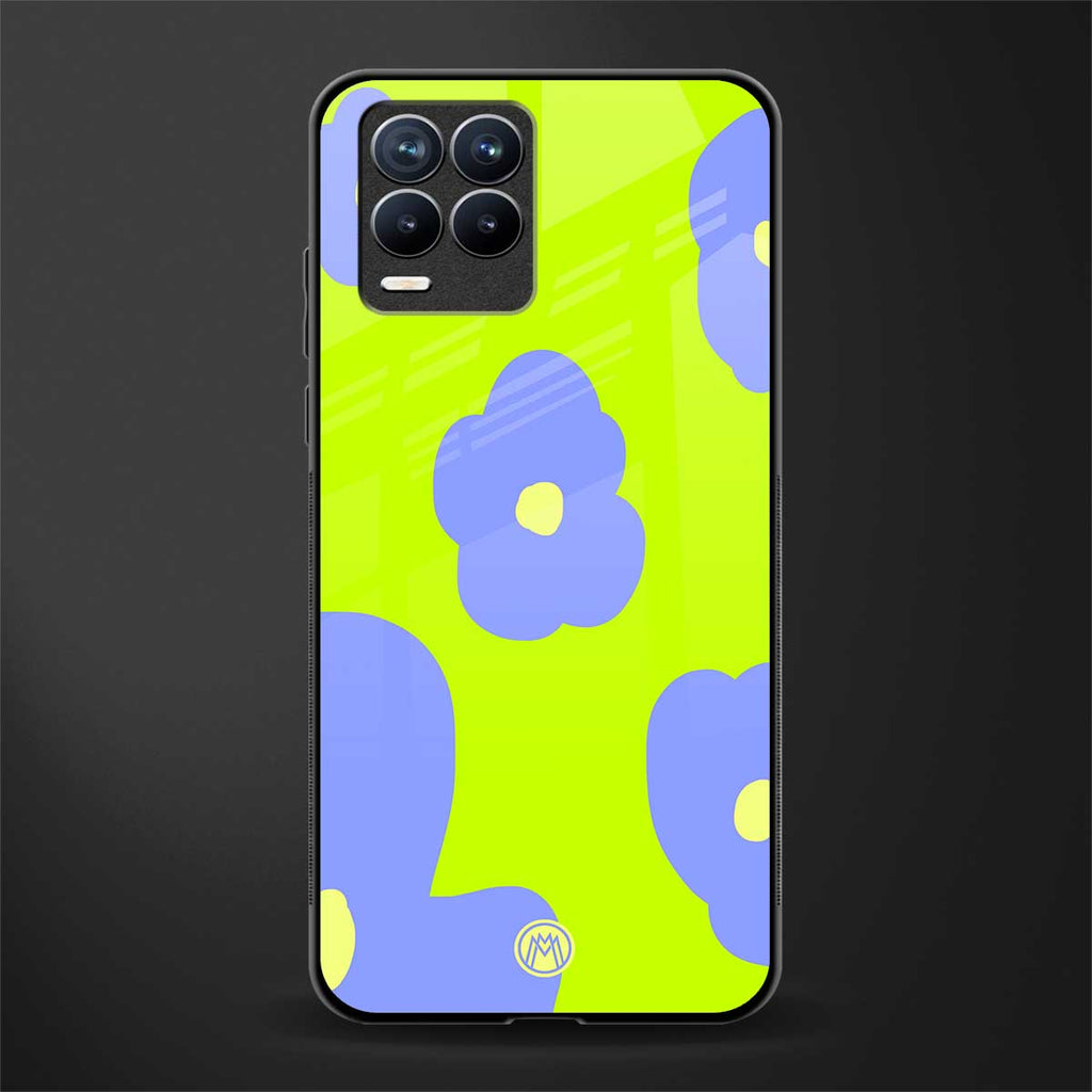 chartreuse arctic flowers glass case for realme 8 pro image