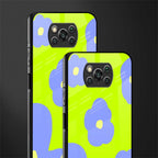 chartreuse arctic flowers glass case for poco x3 image-2