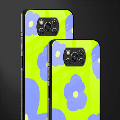 chartreuse arctic flowers glass case for poco x3 pro image-2