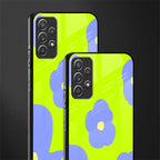 chartreuse arctic flowers glass case for samsung galaxy a72 image-2