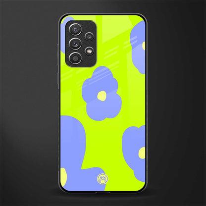 chartreuse arctic flowers glass case for samsung galaxy a72 image