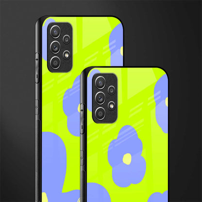 chartreuse arctic flowers glass case for samsung galaxy a32 4g image-2