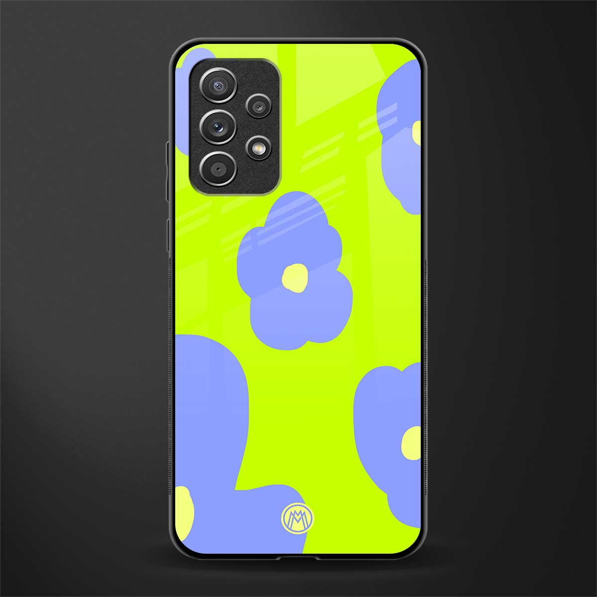 chartreuse arctic flowers glass case for samsung galaxy a32 4g image