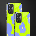 chartreuse arctic flowers glass case for redmi note 10 pro image-2