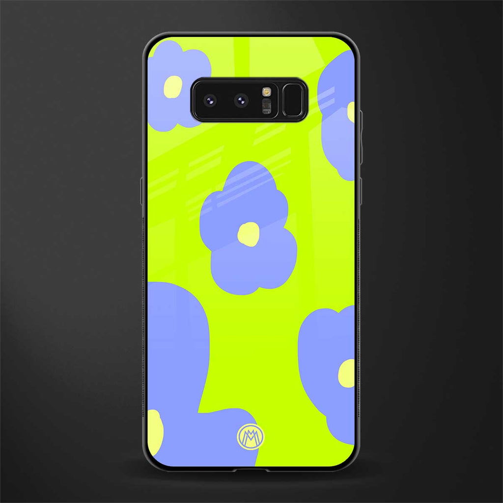 chartreuse arctic flowers glass case for samsung galaxy note 8 image
