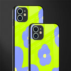 chartreuse arctic flowers glass case for iphone 12 image-2