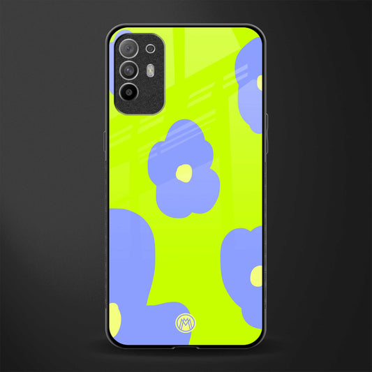 chartreuse arctic flowers glass case for oppo f19 pro plus image
