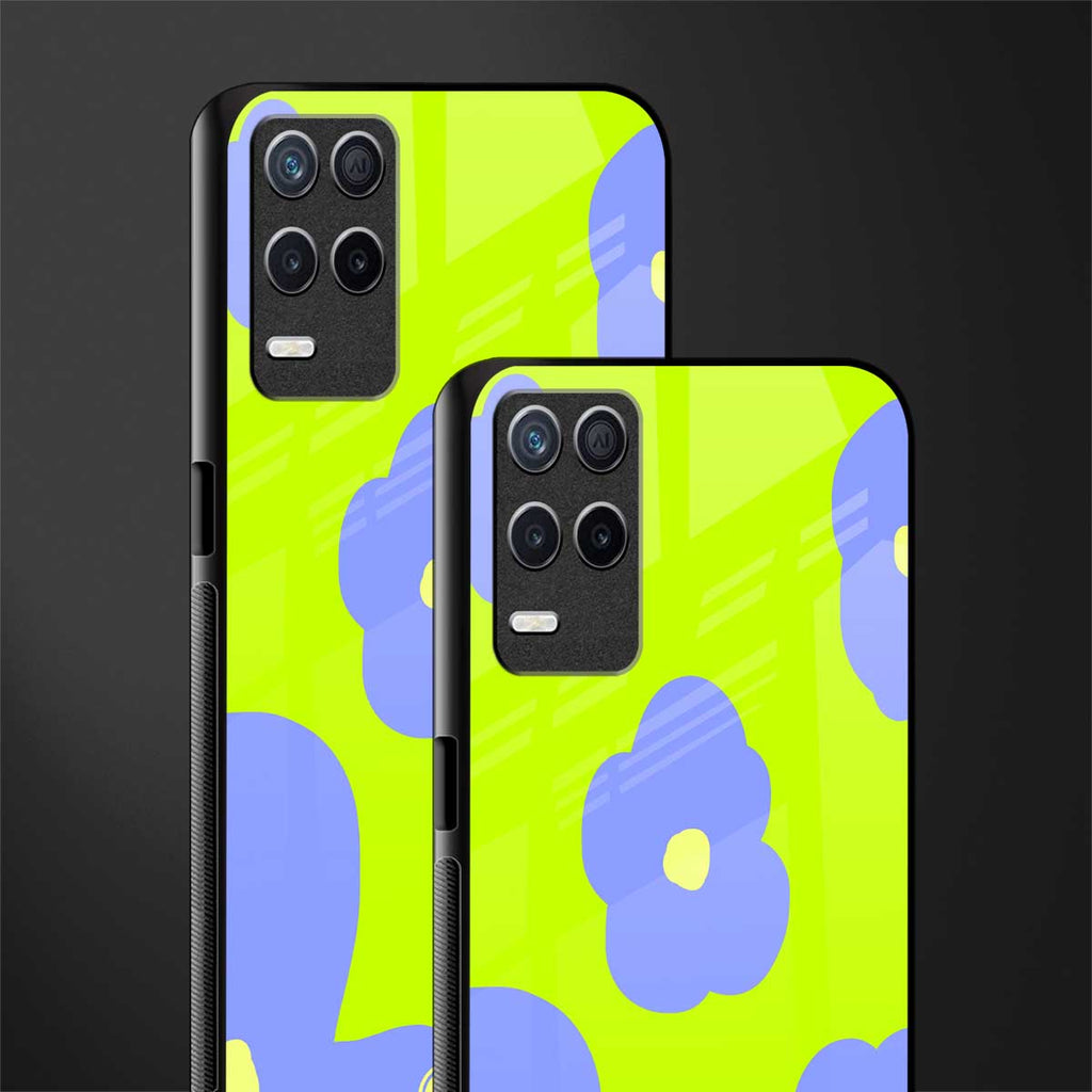 chartreuse arctic flowers glass case for realme narzo 30 5g image-2