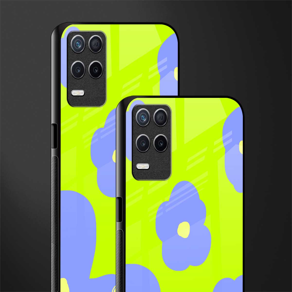 chartreuse arctic flowers glass case for realme narzo 30 5g image-2