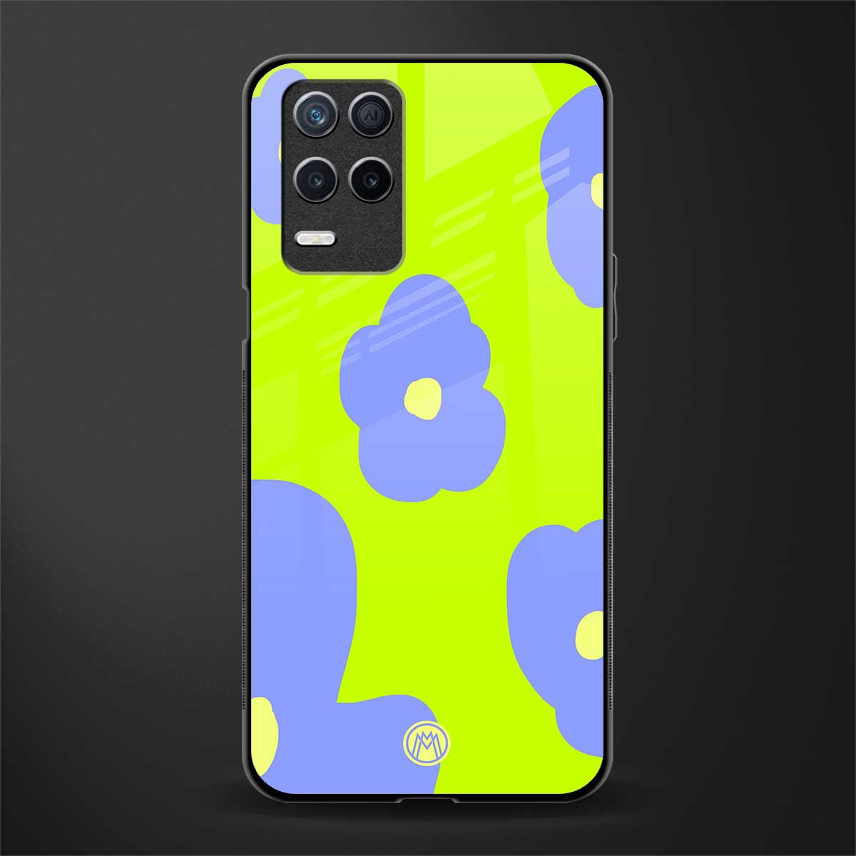 chartreuse arctic flowers glass case for realme narzo 30 5g image