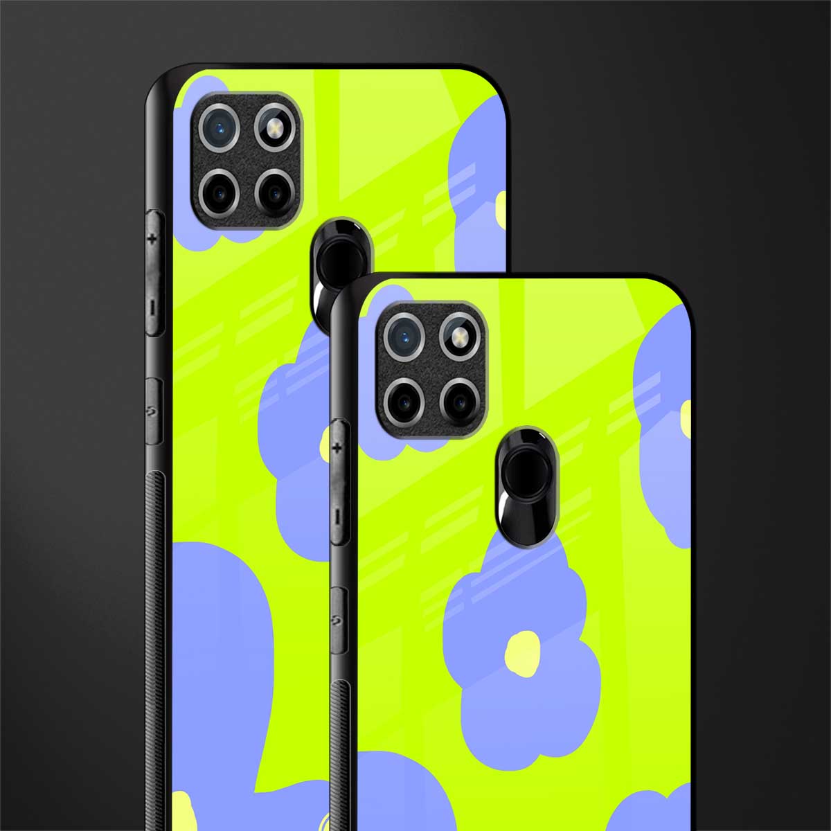 chartreuse arctic flowers glass case for realme c21 image-2