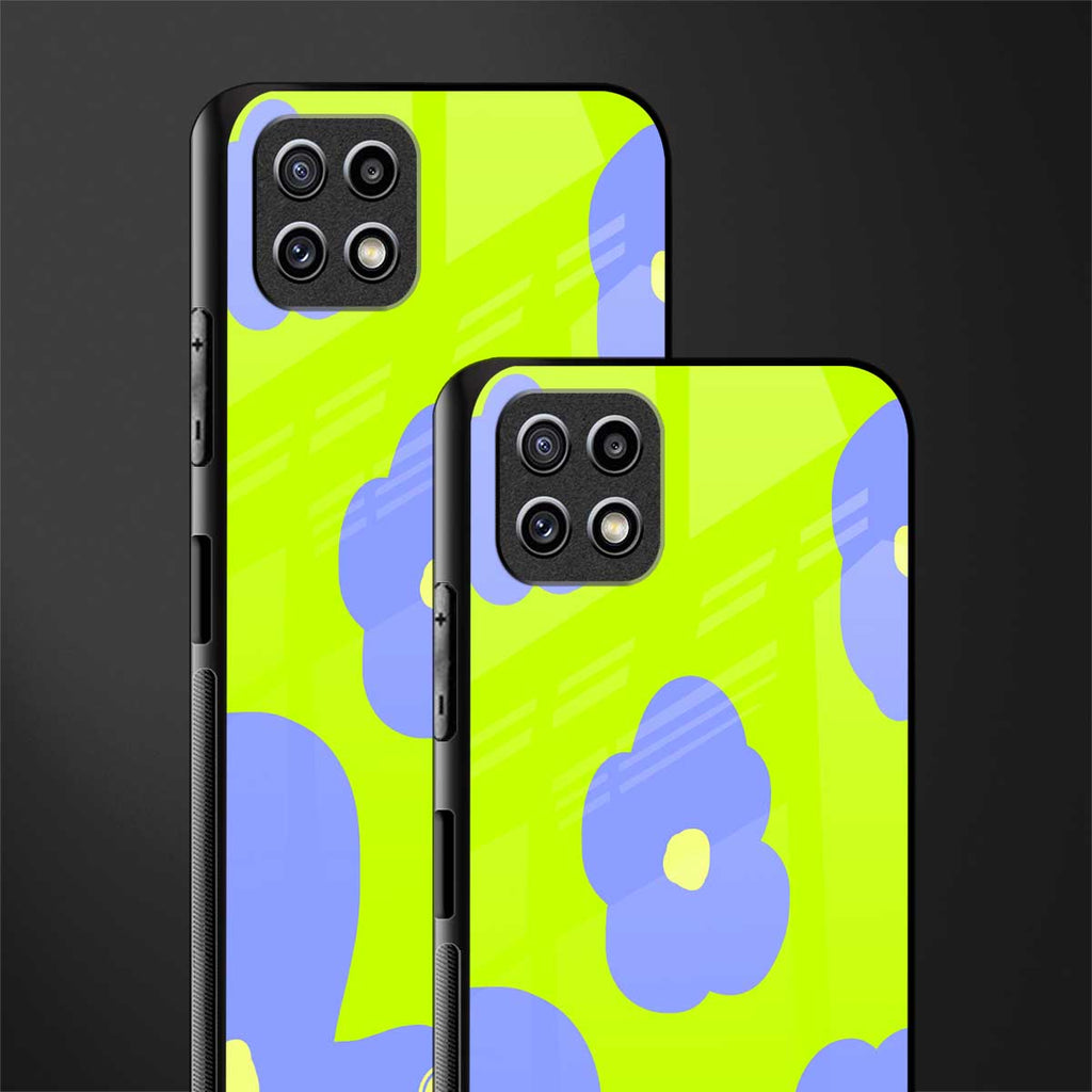chartreuse arctic flowers glass case for samsung galaxy a22 5g image-2