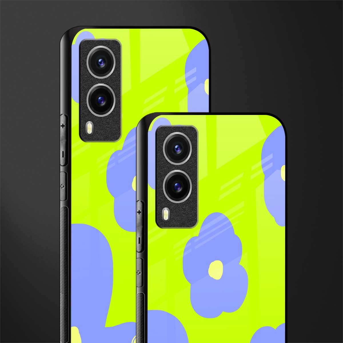 chartreuse arctic flowers glass case for vivo v21e 5g image-2
