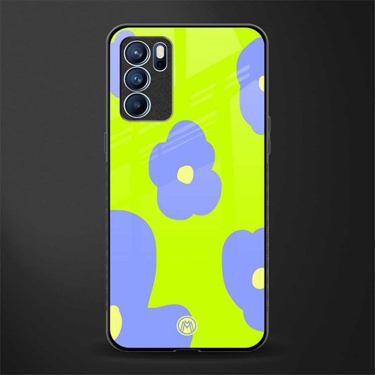 chartreuse arctic flowers glass case for oppo reno6 5g image