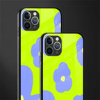 chartreuse arctic flowers glass case for iphone 11 pro max image-2
