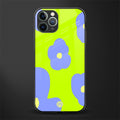 chartreuse arctic flowers glass case for iphone 11 pro image
