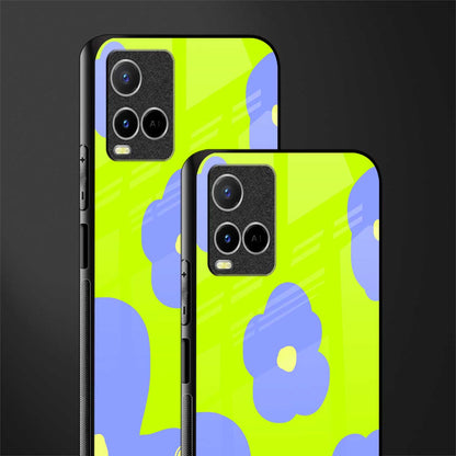 chartreuse arctic flowers glass case for vivo y33s vivo y33t image-2