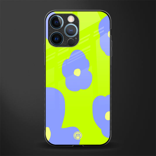 chartreuse arctic flowers glass case for iphone 12 pro image