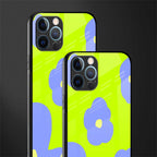 chartreuse arctic flowers glass case for iphone 12 pro max image-2