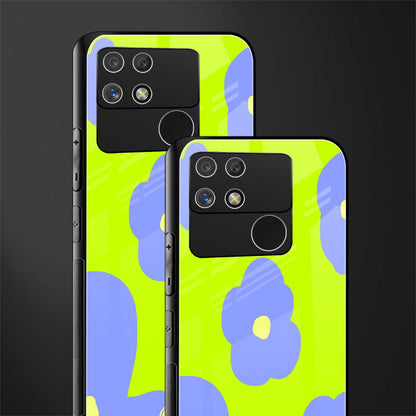 chartreuse arctic flowers back phone cover | glass case for realme narzo 50a