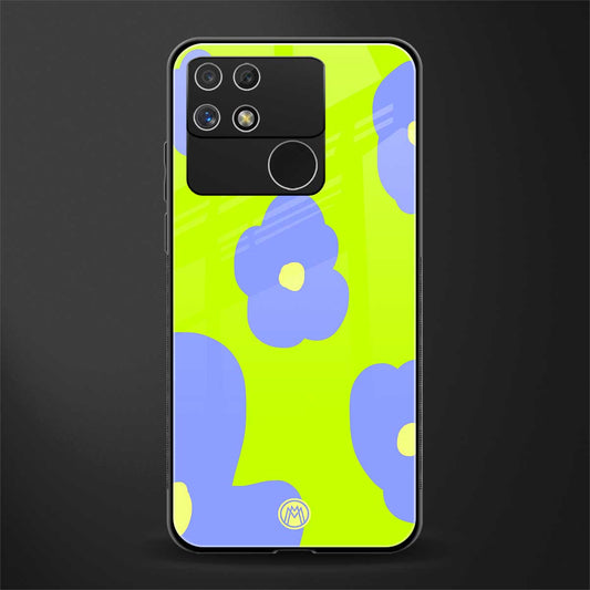 chartreuse arctic flowers back phone cover | glass case for realme narzo 50a
