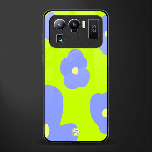 chartreuse arctic flowers glass case for mi 11 ultra 5g image