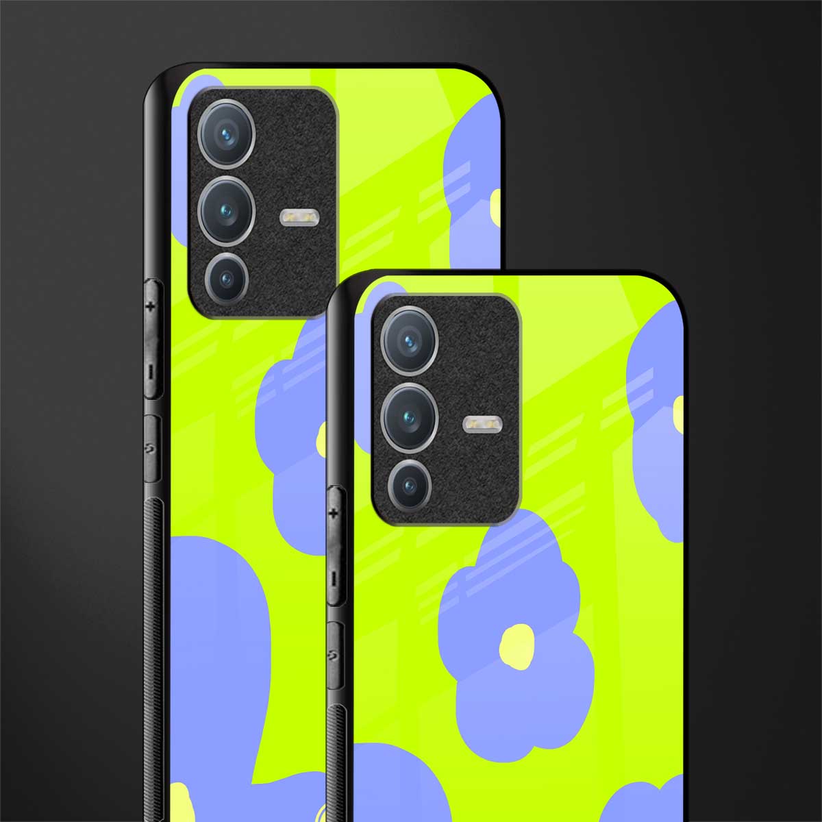 chartreuse arctic flowers glass case for vivo v23 pro 5g image-2