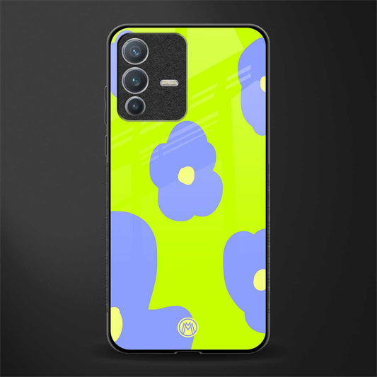 chartreuse arctic flowers glass case for vivo v23 pro 5g image