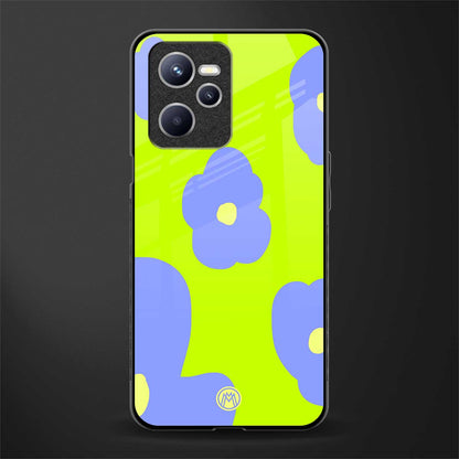 chartreuse arctic flowers glass case for realme c35 image