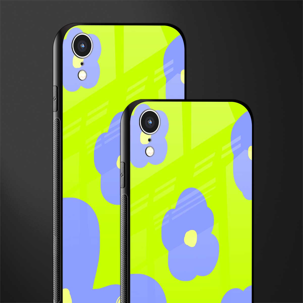 chartreuse arctic flowers glass case for iphone xr image-2