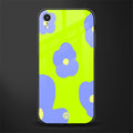 chartreuse arctic flowers glass case for iphone xr image