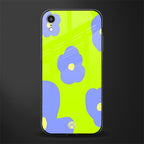 chartreuse arctic flowers glass case for iphone xr image