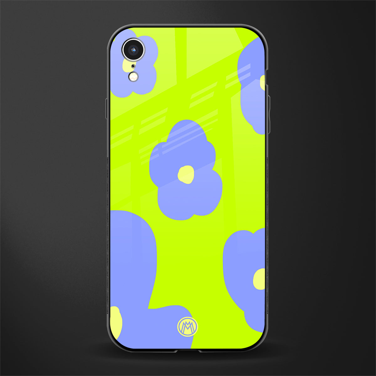 chartreuse arctic flowers glass case for iphone xr image