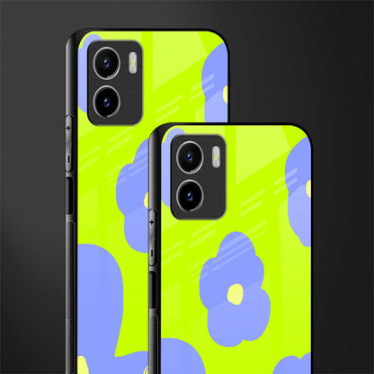 chartreuse arctic flowers glass case for vivo y15s image-2