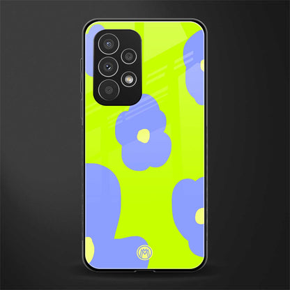 chartreuse arctic flowers back phone cover | glass case for samsung galaxy a23