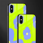 chartreuse arctic flowers glass case for iphone xs image-2