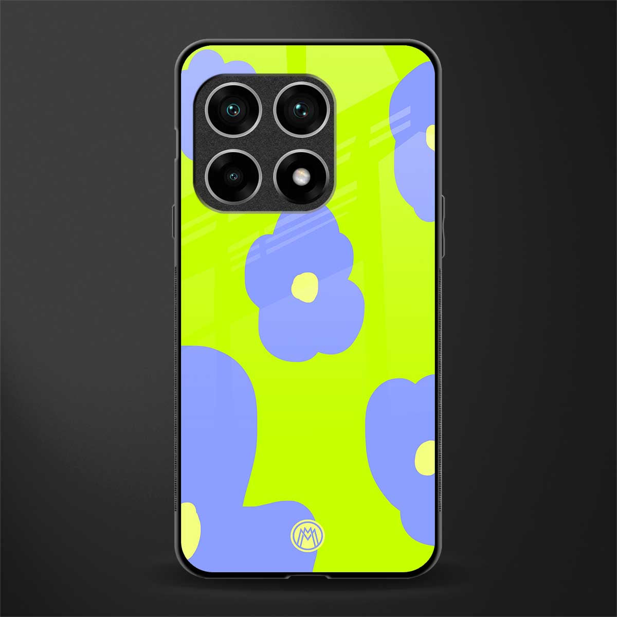 chartreuse arctic flowers glass case for oneplus 10 pro 5g image