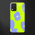 chartreuse arctic flowers back phone cover | glass case for samsung galaxy m33 5g