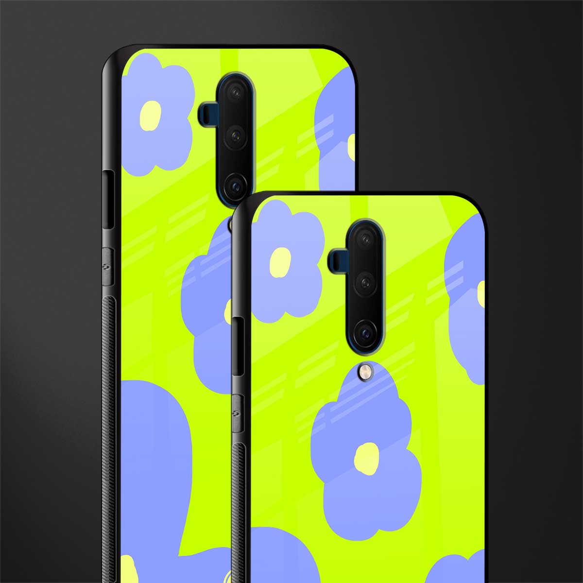 chartreuse arctic flowers glass case for oneplus 7t pro image-2