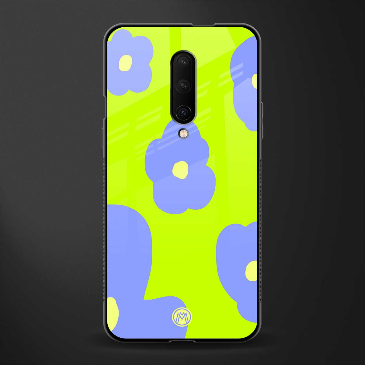 chartreuse arctic flowers glass case for oneplus 7 pro image