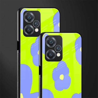 chartreuse arctic flowers back phone cover | glass case for oneplus nord ce 2 lite 5g