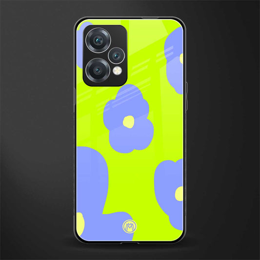 chartreuse arctic flowers back phone cover | glass case for oneplus nord ce 2 lite 5g