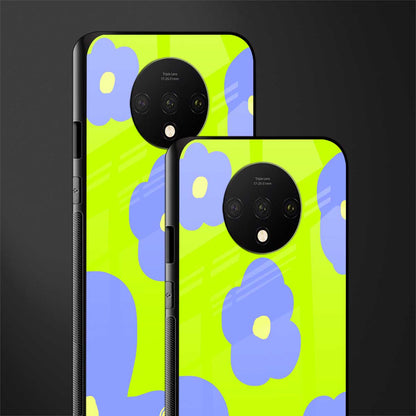 chartreuse arctic flowers glass case for oneplus 7t image-2