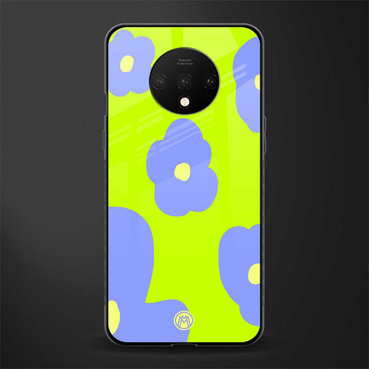 chartreuse arctic flowers glass case for oneplus 7t image