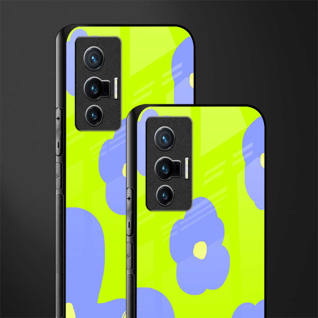 chartreuse arctic flowers glass case for vivo x70 image-2