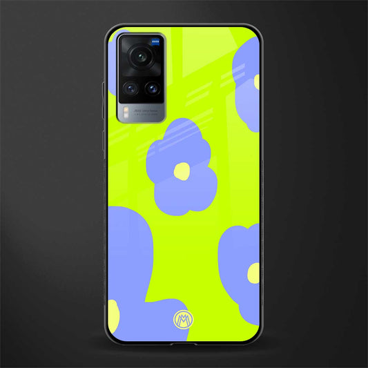 chartreuse arctic flowers glass case for vivo x60 image