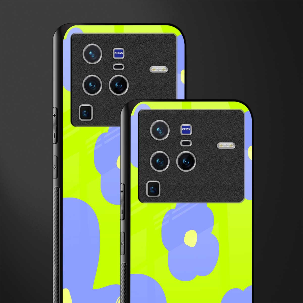 chartreuse arctic flowers glass case for vivo x80 pro 5g image-2