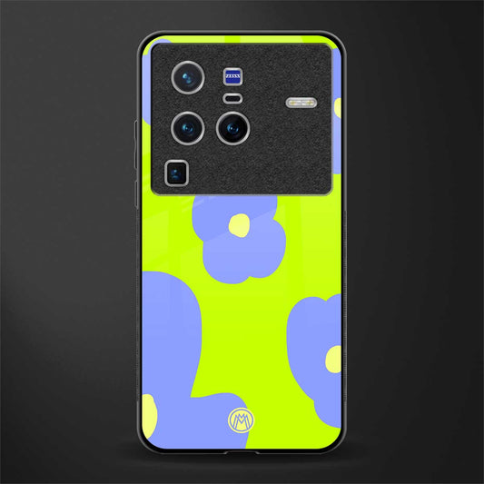 chartreuse arctic flowers glass case for vivo x80 pro 5g image